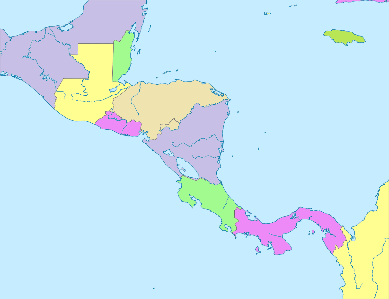 Mapa Mudo De Am rica Central Galer a De Mapas Mapa Mudo De Am rica Central Galer a De Mapas