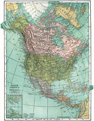 Mapa de América del Norte de 1920