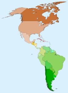 Mapa político mudo de América.