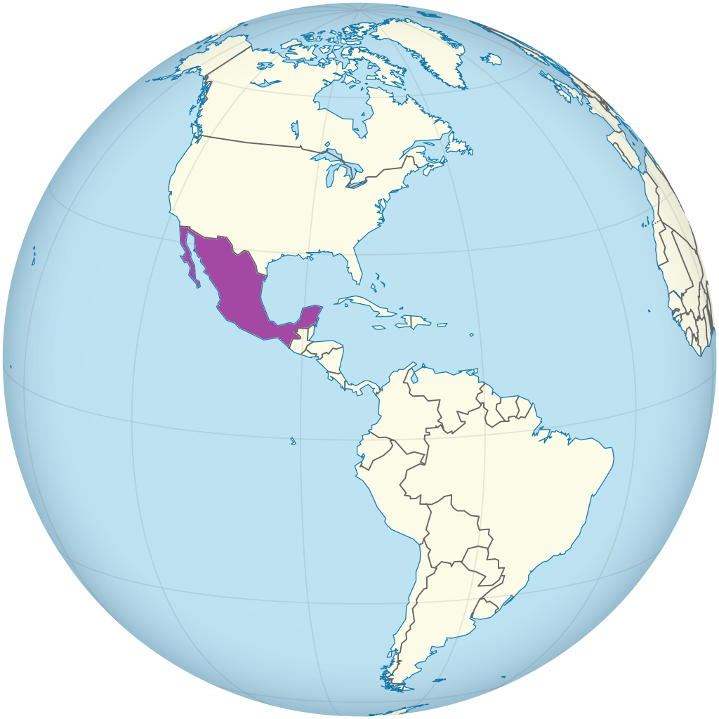Mapa de ubicación de México.