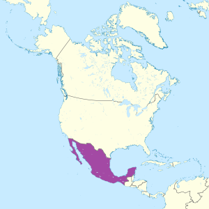 Mapa de ubicación de México en América del Norte.