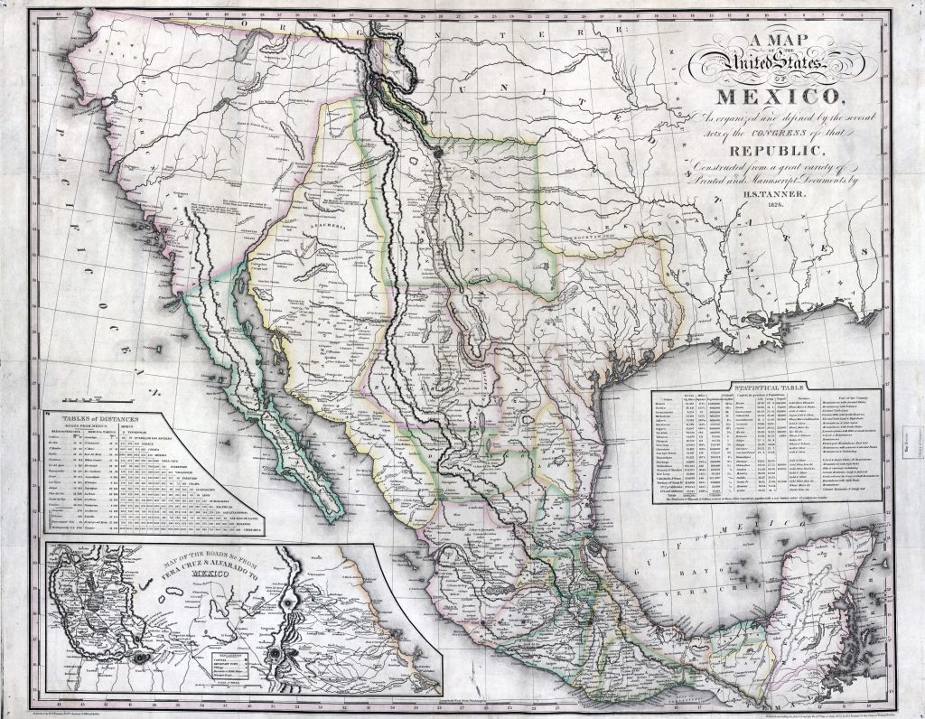 Mapa de los Estados Unidos Mexicanos de 1826.