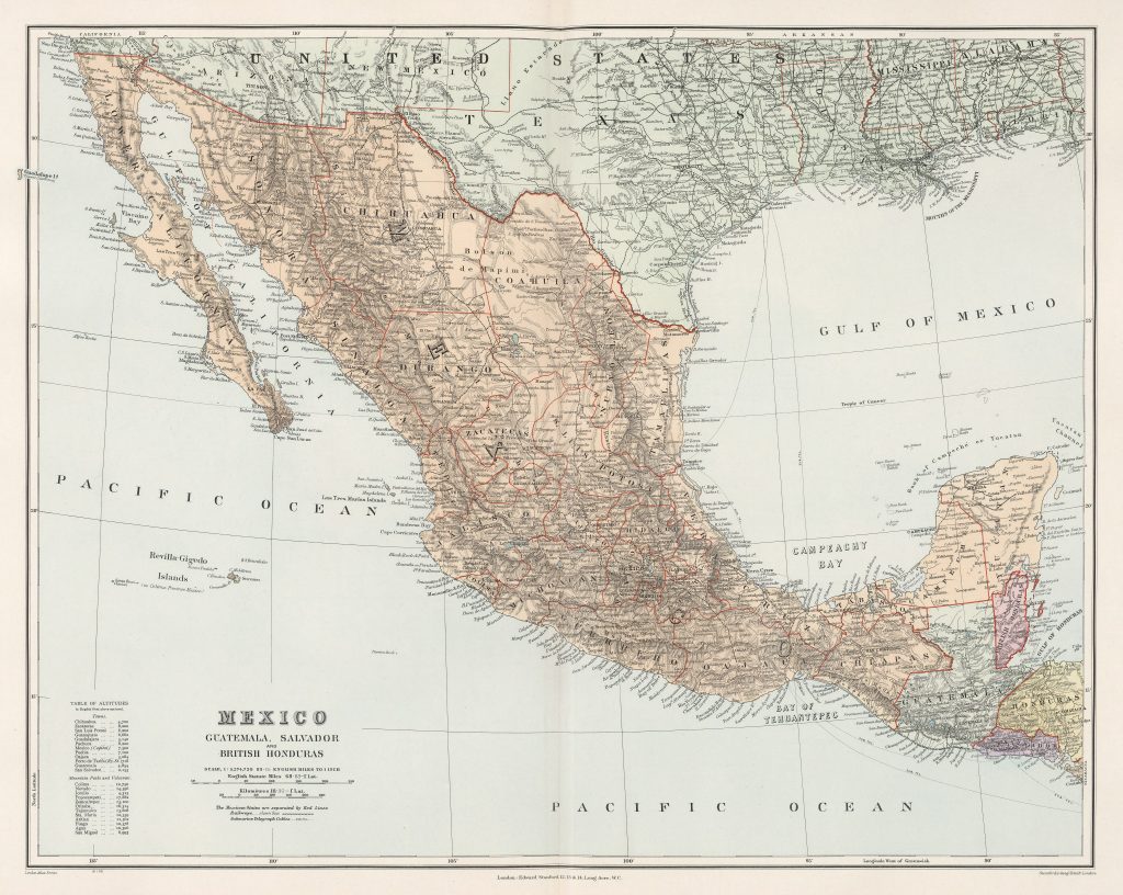 México, Guatemala, El Salvador y Honduras Británica de 1904.