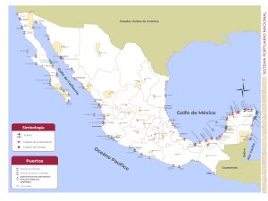 Mapa de los puertos marítimos de México