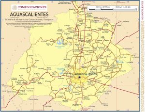 Mapa del estado de Aguascalientes