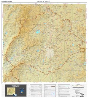 Mapa físico del estado de Aguascalientes