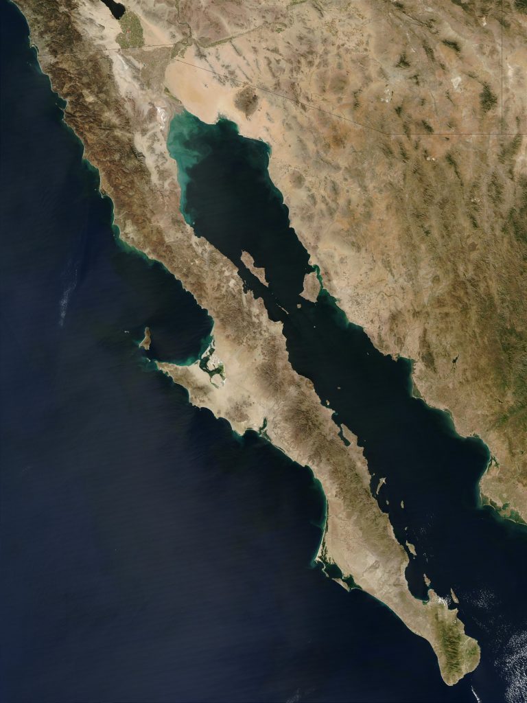Península de Baja California en el oeste de México.