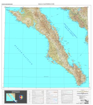 Mapa físico del estado de Baja California Sur