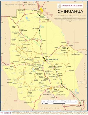 Mapa del estado de Chihuahua