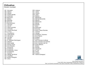 División municipal del estado de Chihuahua.