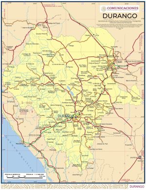 Mapa del estado de Durango