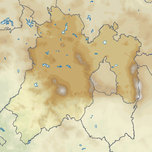 Mapa físico en blanco del estado de México.