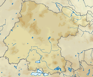 Mapa físico en blanco del estado de Guanajuato.