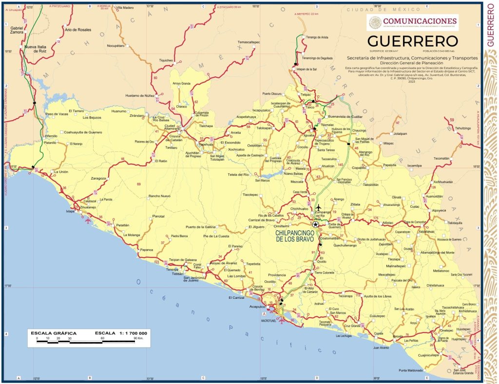 Mapa de Guerrero.