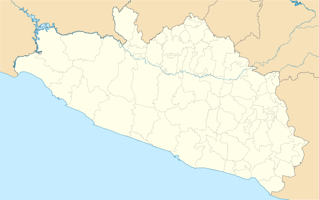 Mapa mudo de Guerrero.