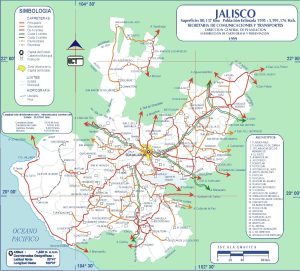 Mapa de carreteras de Jalisco de 1999. Mapa de carreteras de Jalisco de 1999.