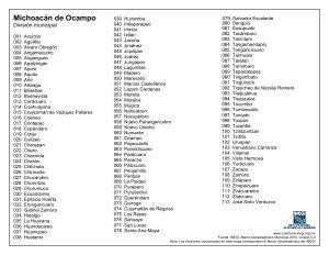 División municipal de Michoacán.