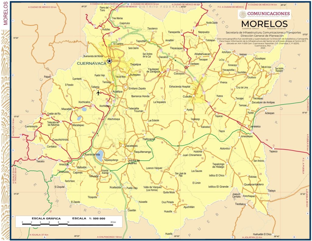 Mapa de Morelos.