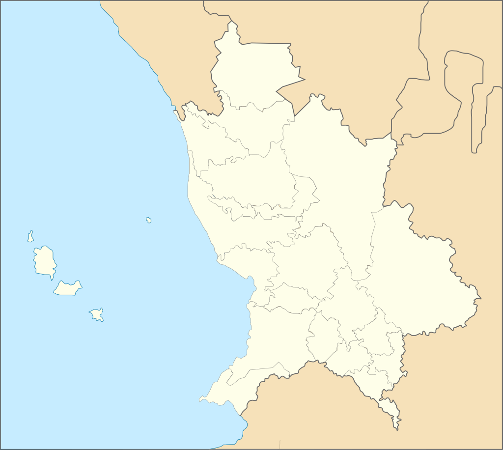 Mapa mudo de Nayarit.