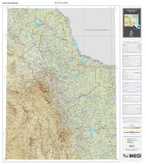Mapa físico de Nuevo León