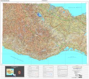 Mapa físico del estado de Oaxaca