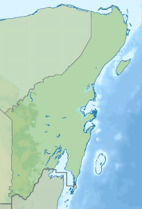Mapa físico en blanco de Quintana Roo.