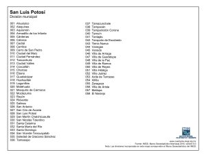División municipal del estado de San Luis Potosí.