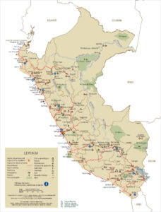 Mapa de los atractivos y destinos turísticos del Perú. Mapa de los atractivos y destinos turísticos del Perú.