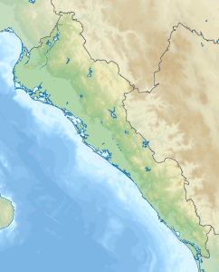 Mapa físico en blanco de Sinaloa. Mapa físico en blanco de Sinaloa.