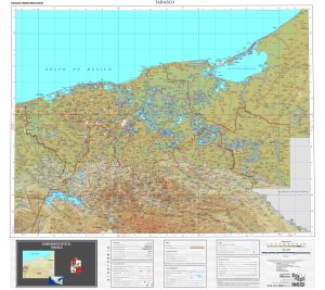 Mapa físico de Tabasco