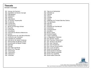 División municipal del estado de Tlaxcala.