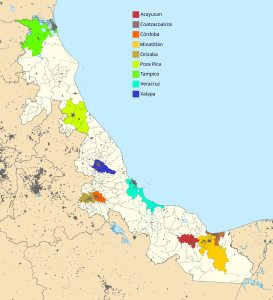 Zonas metropolitanas del estado de Veracruz.