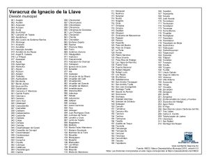 División municipal del estado de Veracruz.