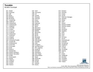 División municipal de Yucatán.