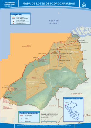 Extracción de petróleo, gas, minerales en Tumbes, Perú