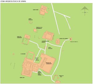 Zona arqueológica de Uxmal.