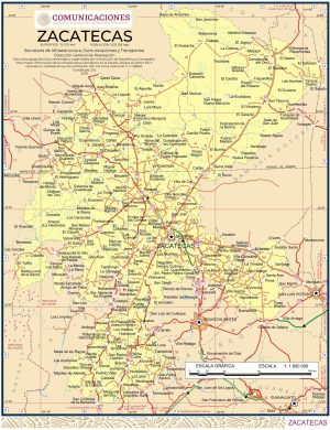 Mapa del estado de Zacatecas