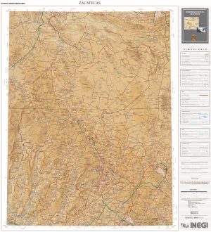 Mapa físico del estado de Zacatecas