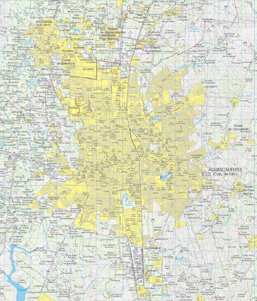 Plano de la ciudad de Aguascalientes.