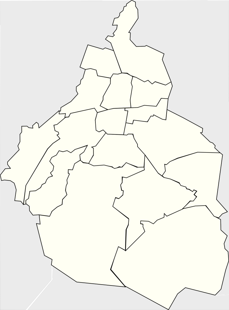 Mapa mudo de la Ciudad de México.