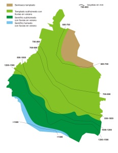 Mapa climático de la Ciudad de México.