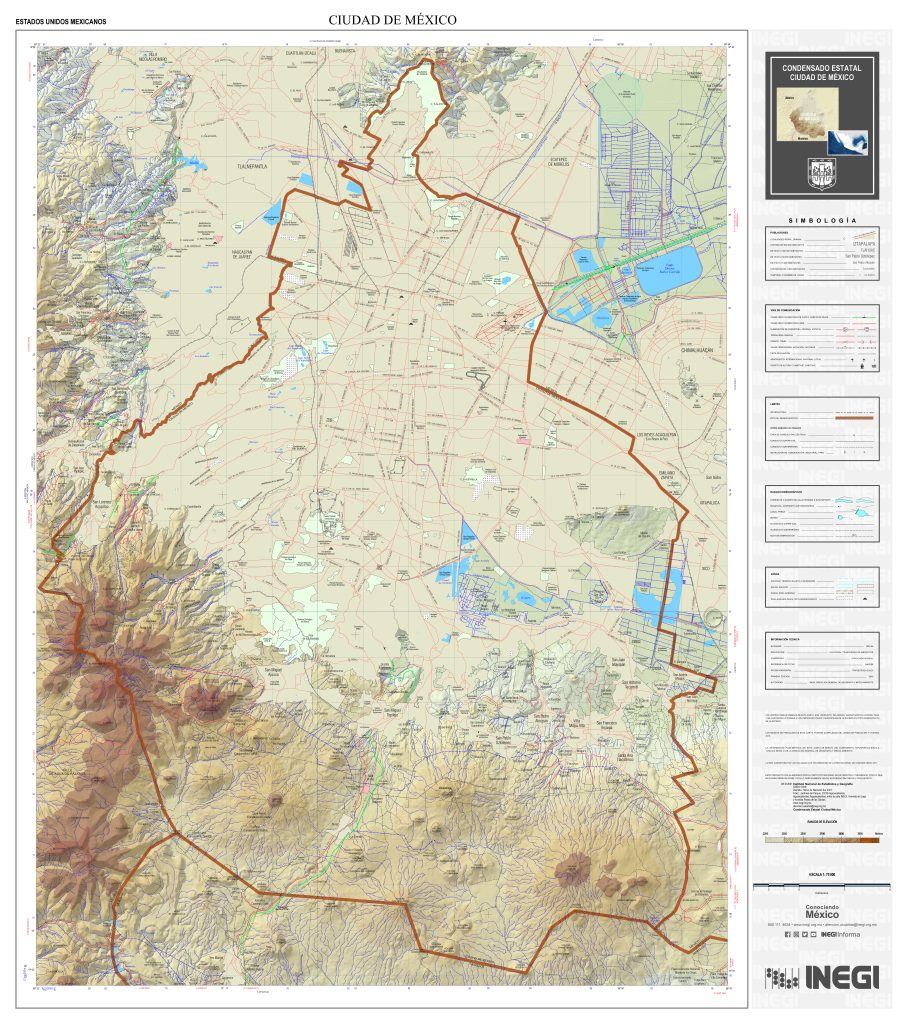 Plano topográfico de la Ciudad de México.