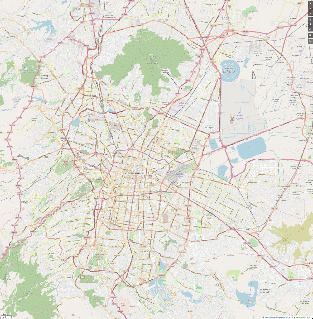 Plano de la red vial de la Ciudad de México.