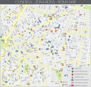Atractivos turísticos en Condesa, Zona Rosa y Roma (Ciudad de México).