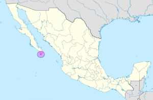 Mapa de ubicación de Cabo San Lucas en México.