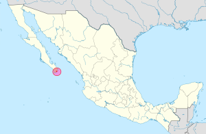 Mapa de ubicación de San José del Cabos en México.