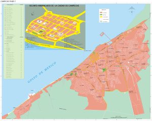Mapa de la ciudad de Campeche.