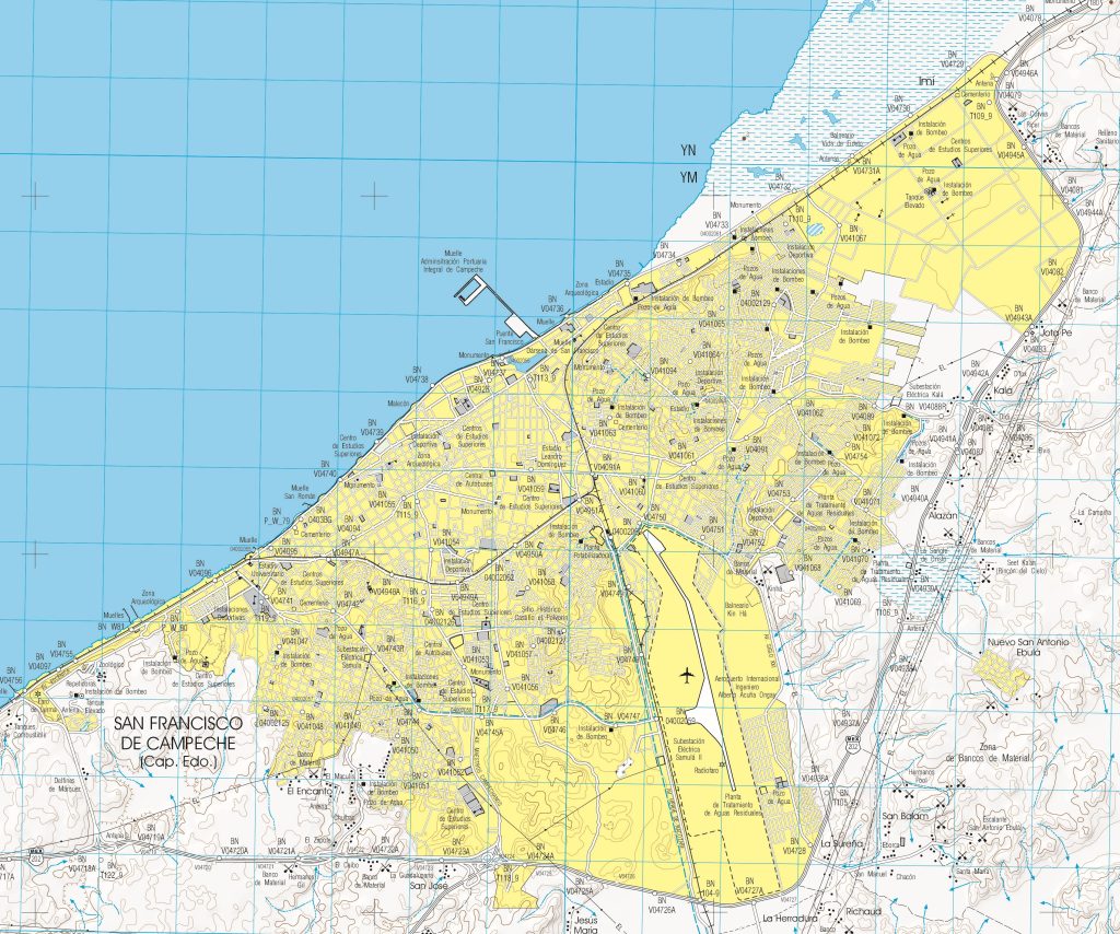 Plano de la ciudad de Campeche.