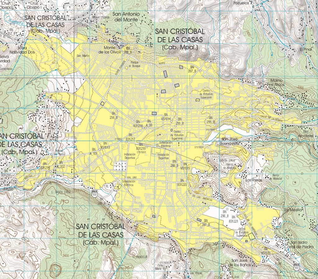 Plano de San Cristóbal de las Casas.