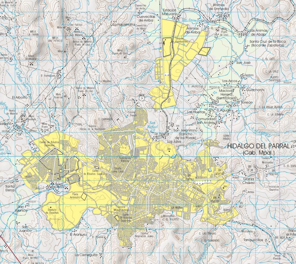 Plano de Hidalgo del Parral.